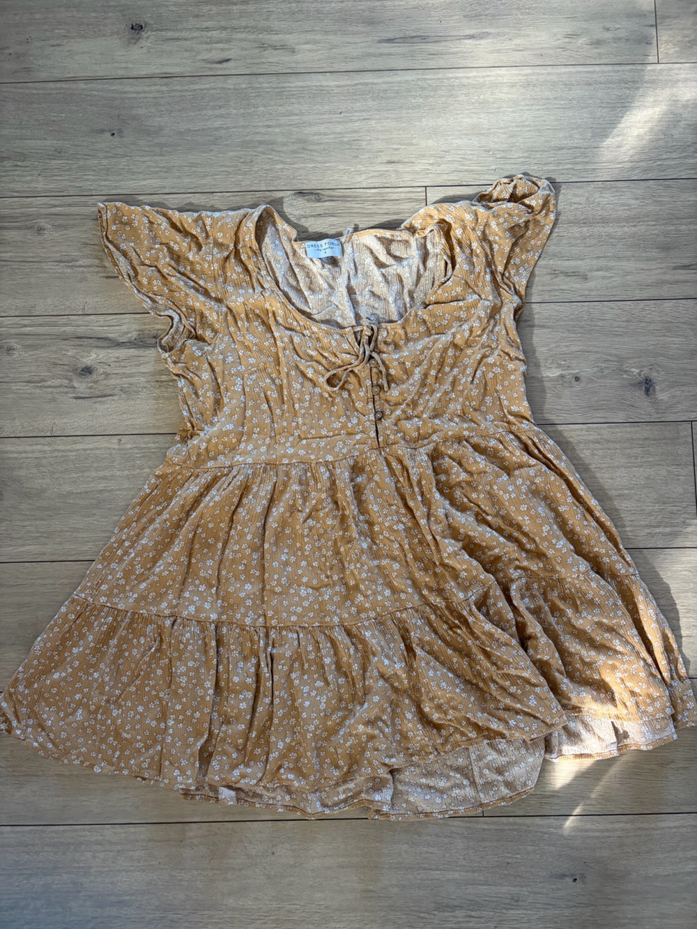 Dress Forum Mustard Floral Tiered Peasant Tunic